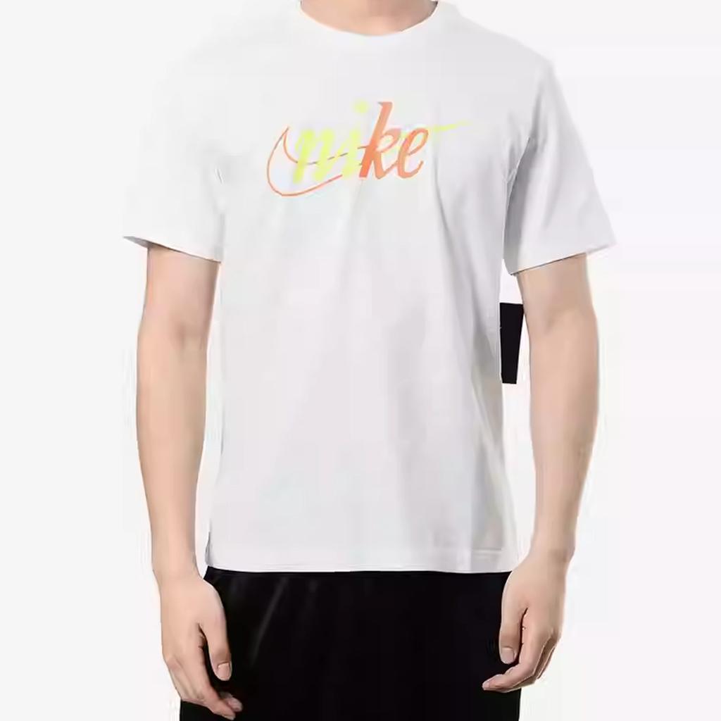 Nike T Shirts Men's White Crew Neck Moderate Straight Fit CI1191-100