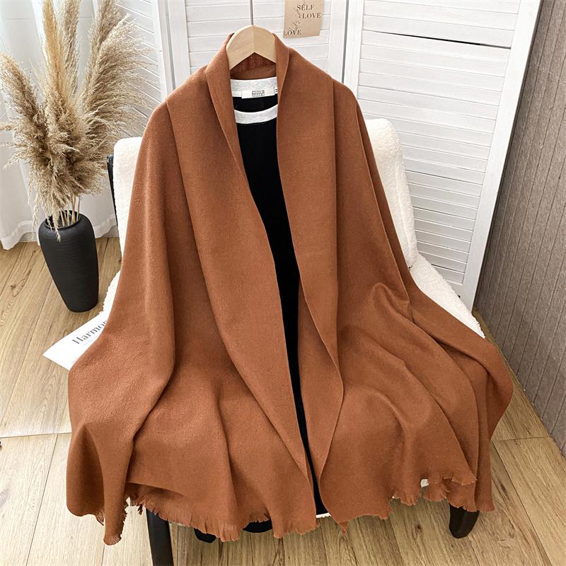 Winter Scarf For Women Cashmere Warm Solid Pashmina Blanket Wraps Female Thick Soft Bufanda Tassel Shawl Wrap Poncho Echarpe