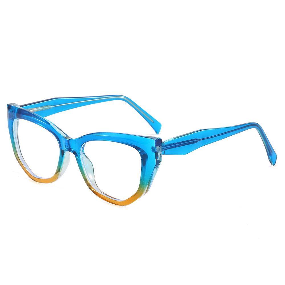 Korean Retro Cat Eye Blue Light Blocking Glasses, Small Frame, Myopia Compatible, Fashionable Clear Lens for Women