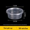 Disposable Round Plastic Sauce Containers with Lids (100 Sets)
