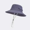 Drawstring Sunshade Fishing Hat Nylon Sunscreen Basin Cap Sun Cap Men's Fisherman Hat  Summer