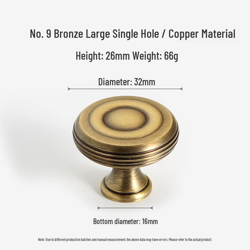 Bronze Brass Pull Handle: New Chinese Style Cabinet, Wardrobe & Drawer Retro Door Handle