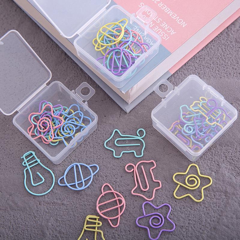 10Pcs Cartoon Planet Paper Clips, Colorful Star Shape Metal Bookmarks for Office School Supplies, Cute Organization Accessories
