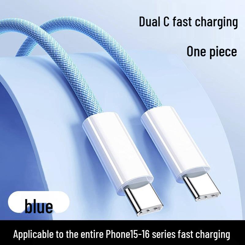 

Nylon Braided 20W/30W Fast Charging Dual Type-C Cable for Apple 14-16. 1 meter