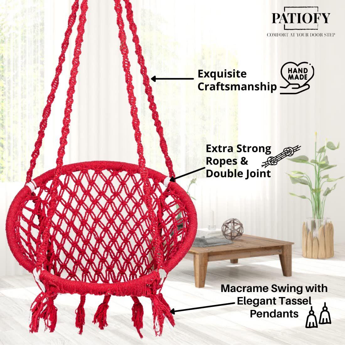 Одноместное круглое хлопковое домашнее кресло-качалка — фото 2