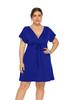 European Sexy Sleeveless V-Neck Elastic Waist Plus Size Dress