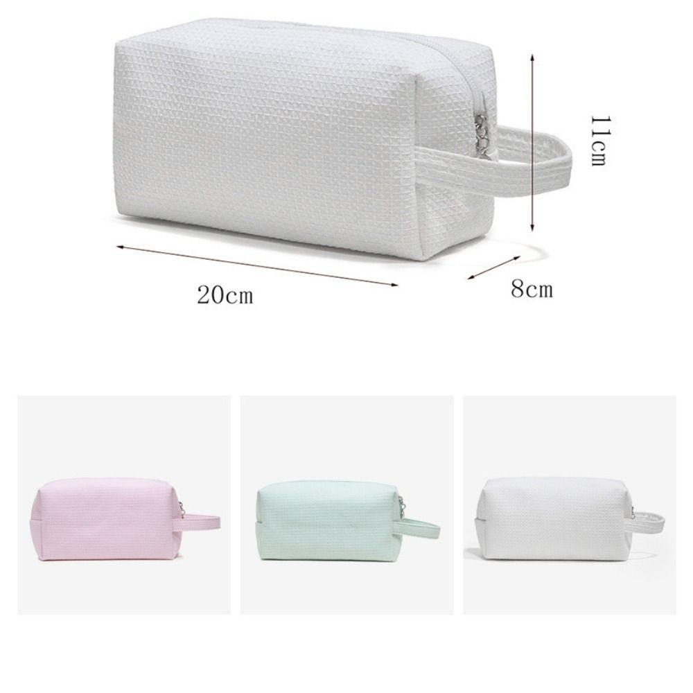Portable Large Capacity Cosmetic Bag Simple Lightweight Makeup Bag Zipper Closure Storage Pouch Travel