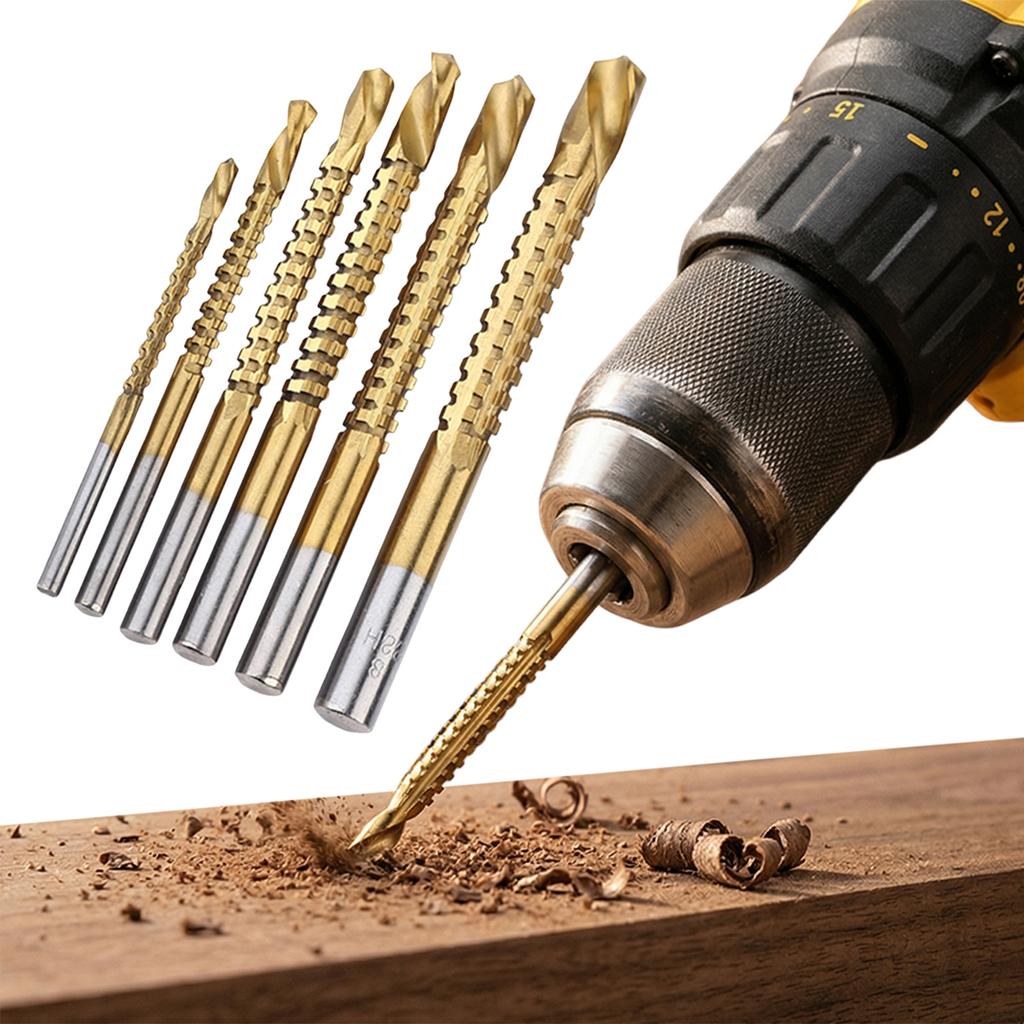 Serrated Side Cutting Drill Bit Woodworking Tools 3-8mm Serrated Cutting Drill Bits for Iron Aluminum Alloy Copper Wood Plastic