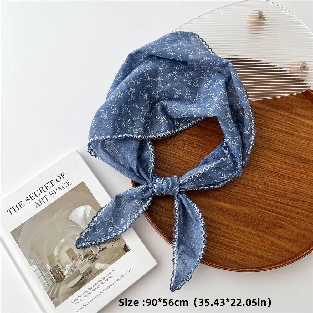 Thin Hair Scarf Headband Solid Color Sun Protective Scarf New Triangle Headscarf  Women