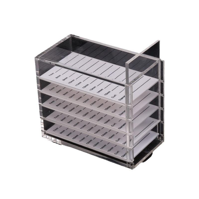 Acrylic Eyelash Storage Box - Five-Layer, High-Transparency Camellia Design