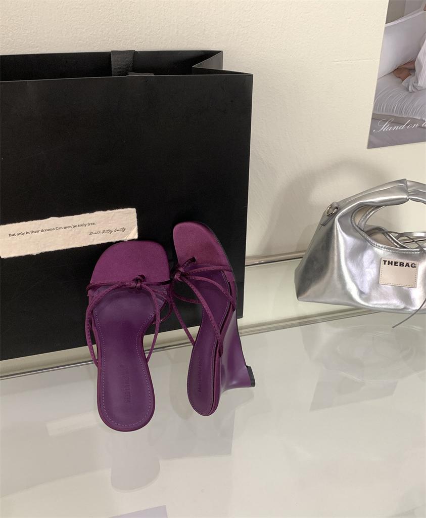 French temperament thin heel cool slippers fairy shoes 2025 new summer fashion black high heel sandals