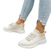 Women's Comfortable Casual Knit Lace-Up Flats with Soft