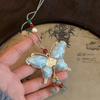 Butterfly Pendant Tassels Necklace Ethnic Style Embroidered Pendant Necklace  Ethnic Fashion