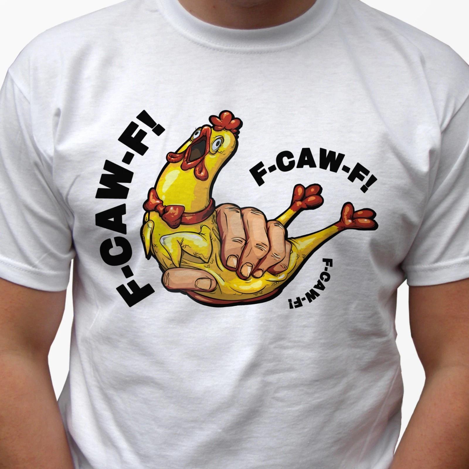 F Caw F funny kids boys T-Shirt chicken meme humour tee xmas top Christmas gift all sizes 100