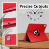 Protective Case - BOOLING - for iPad Air 11 Inch - Rotating Stand - Red - Faux Leather