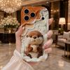 Fluffy Otter Beach Shell Wavy Edge Phone Case For iPhone 17 16 15 14 13 12 11 8 7 Plus Pro Max Cute Animal Soft Cover
