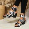Belt Buckle High-heeled Sandals for Women In Summer 2025  New Hollow Out Oversized Thick Heel Roman Sandals