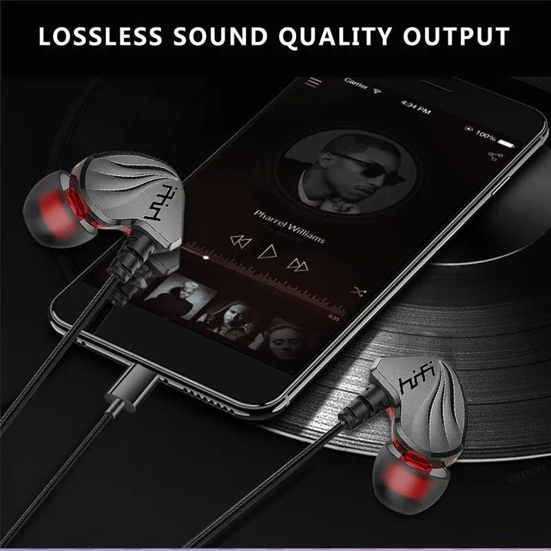 HIFI 6D Surround Bass In-Ear Wired Headphones 3.5mm Type C Earphone Sports Waterproof Gaming Headset Handfree Earbuds with Mic