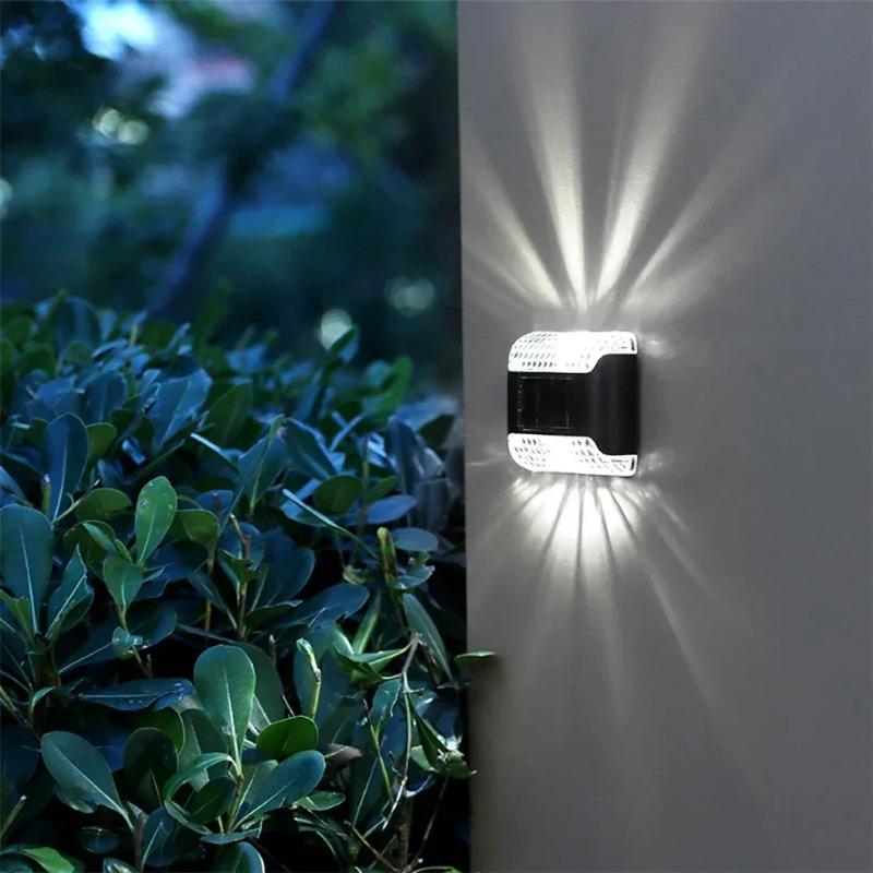 Waterproof LED Solar Lamp Outdoor Garden Ambient Lighting Decoration Up & Down Lights Stair Yard Fence Color Change Wall Light