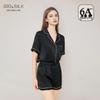 Women's Summer Silk Pajama Set: 100% Mulberry Silk Short Sleeve Luxury Home Wear