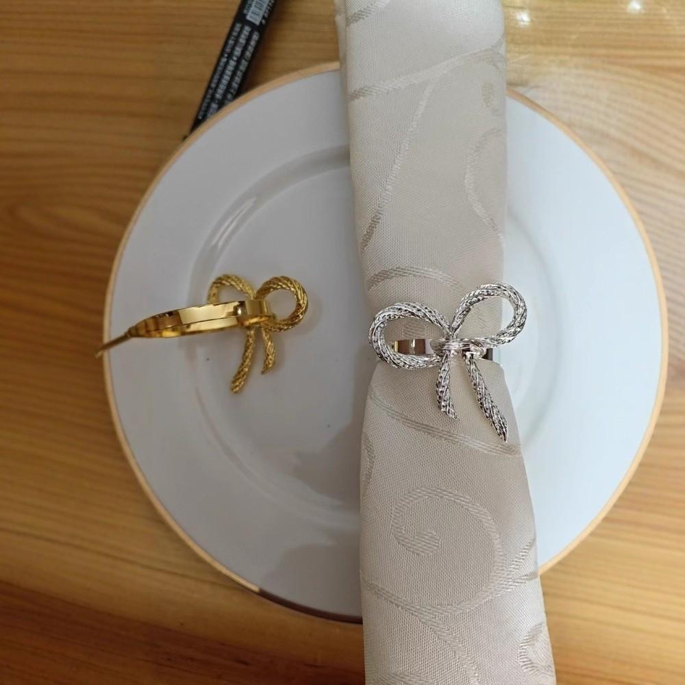6 Stück Elegante Metall Serviettenhalter Zink Zink Zinklegierung Serviettenschnalle Serviettenring Bankettparty