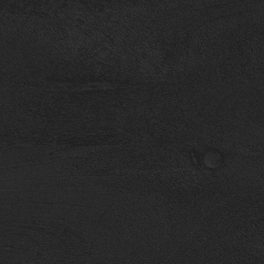 Comodino Nero 40x33x46 cm Legno di Mango Massiccio