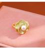 2025 New Enamel Dripping Oil Camellia Pearl Ring, Women's Fashion Ring, Light Luxury Temperament High-end Ring, Adjustable Ring