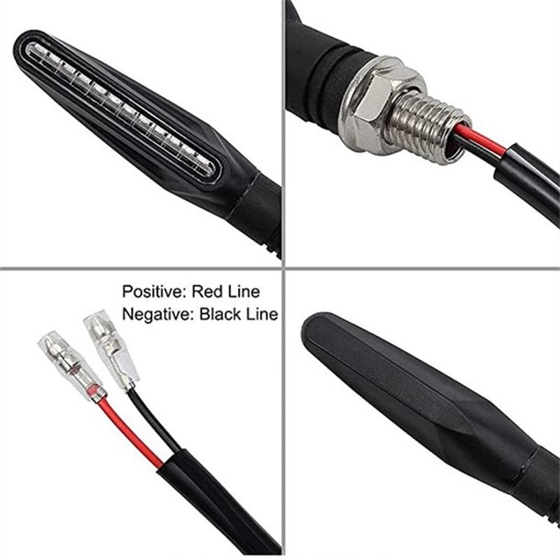 Universal LED Motorcycle Turn Signal Light 12v IP68 Waterproof Amber Flasher Indicator Blinker Rear Lights Lamp Accessories