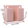 1pc Adhesive Wall Mount Phone Holder With Hooks, Storage Box ForMobile Phone Remote Control, Storage Box For Bedroom, Kitchen,Ba