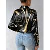 Women Spring Satin Zebra Print Long Sleeve Shirt Elegant Luxury Casual Blouse