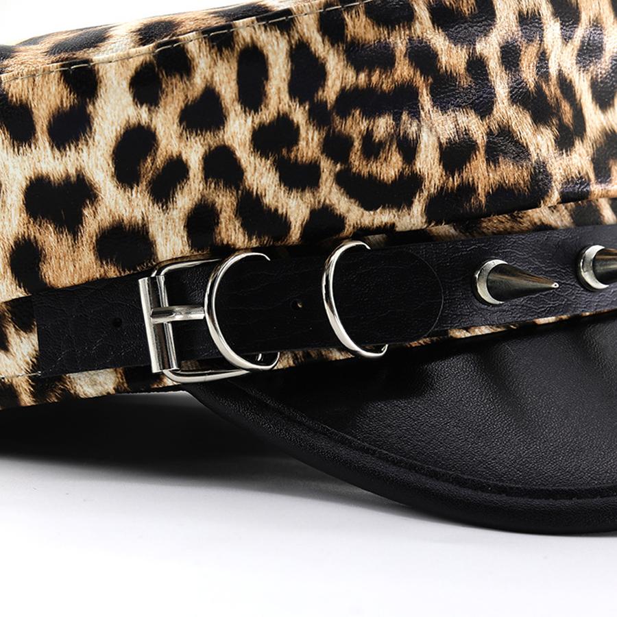 Vintage leopard print Berets for Women Fashion y2k Flat Army Cap Salior Hat
