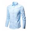 Men Shirt Long Sleeve Solid Color Button Single-breasted Cardigan Dress-up Casual Lapel Men Spring Shirt for Daily Wear