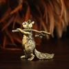2Pcs Brass Cute Squirrel Small Statue Desktop Ornaments Vintage Animal Figurines Home Decoration Crafts Accessories