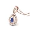 Blue Sapphire Infinity Teardrop Pendant - Sterling Silver
