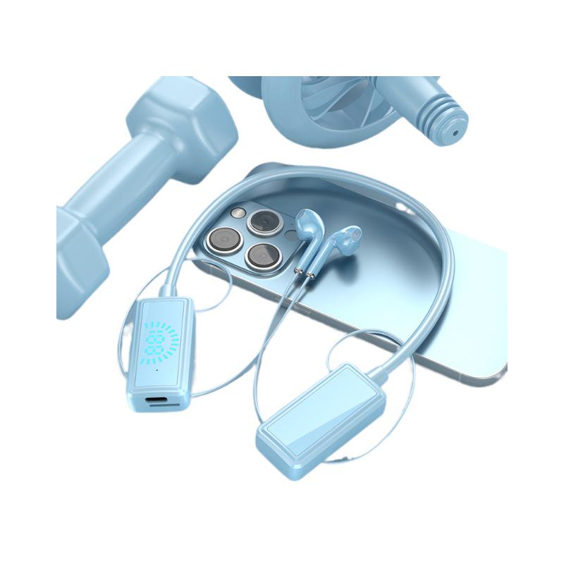 Wireless Neckband Bluetooth Headset with Digital Display, Long Battery, Waterproof, Sport Headphones & Gaming Memory Card