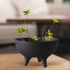 Flower Pot Ceramic Tripod Ding Tray Table Ornament for Courtyard Lightweight Black 17x10cm