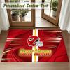 Crystal Velvet Square Rug Custom NameKansas City Chiefs Pattern Non Slip Home Floor Decor Rug