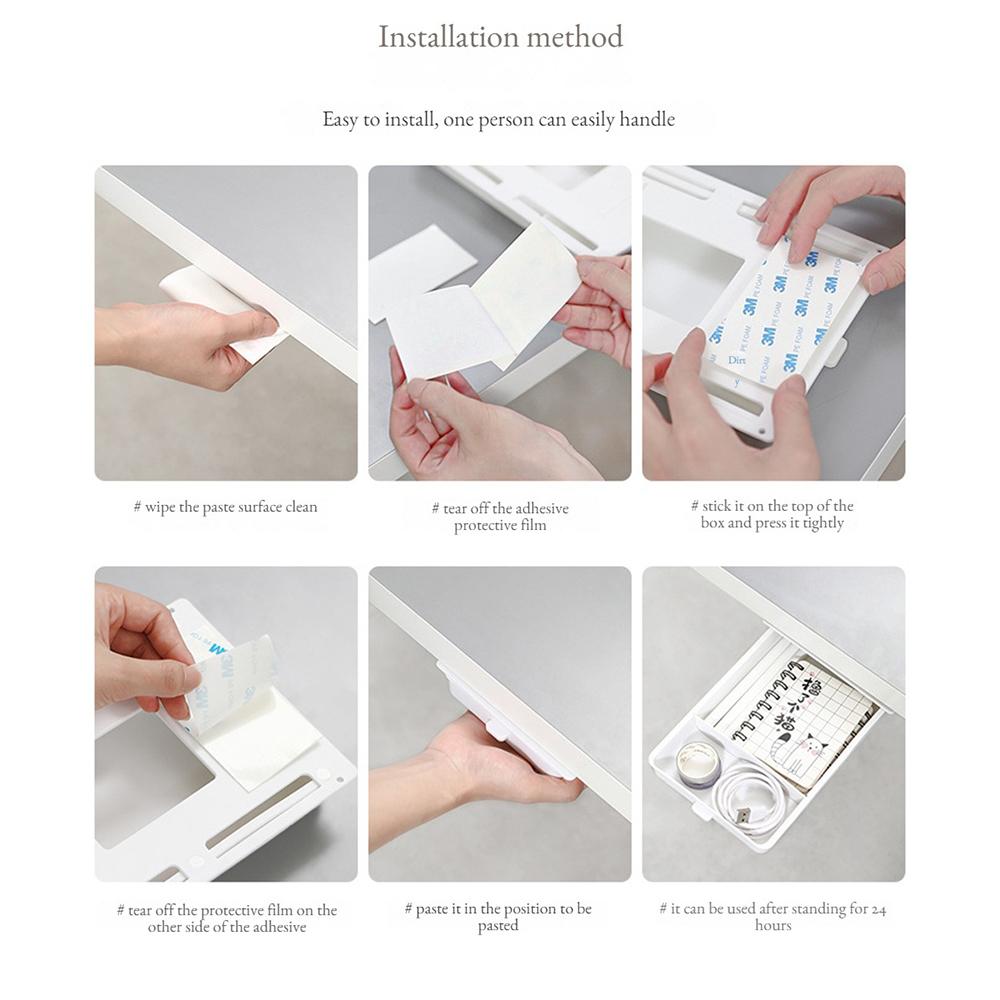 Drawer-type Storage Box Punch Free Storage Invisible Desktop Storage Box Drawer-type Self-adhesive Table Bottom Storage Rack