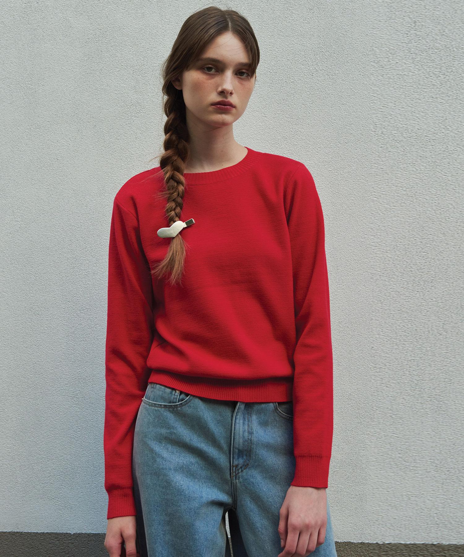 38 Come On Common Back Cut-Out Knit (Red) Free/Free