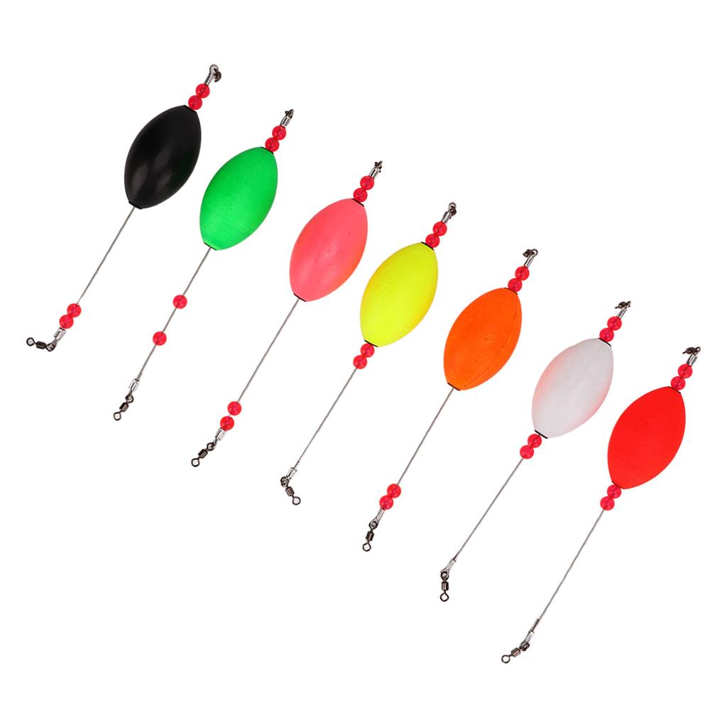 7Pcs Fishing Bobber Sensitive Light Weight Bright Colors Fishing Floats for Long Distance Fishing