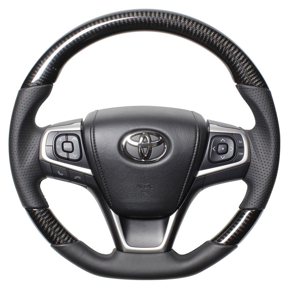 REAL Steering Wheel [For Toyota Harrier (60 Series)] Premium Series Black Carbon Fiber U60-BKC-BK