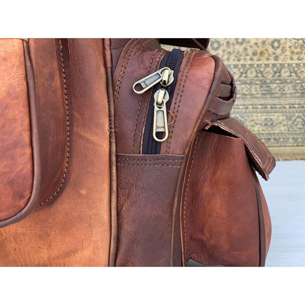 Leather Extra Large Backpack Rucksack Travel Luggage Bag (Original Goat Leather)