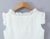 7704 - Women's French Retro Square Neck Ruffle Top & Lace-up Embroidered Skirt Set