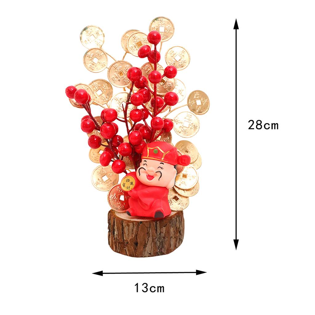 Chinese Lunar Year Decoration Gift Lucky Tree Artificial Potted for China Spring Festival Office Birthday Graduation Wedding