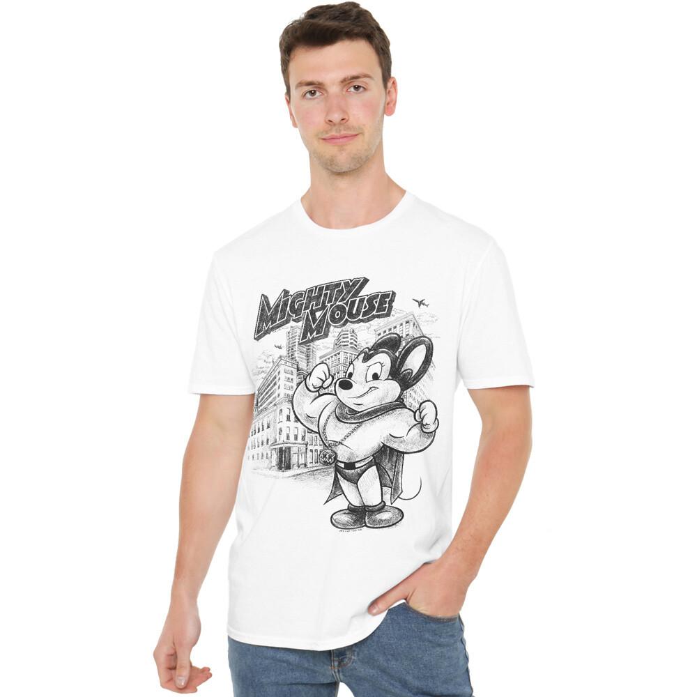 Mighty Mouse Protect And Serve T-Shirt S-2XL White XXL