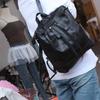 Weiches Leder Leder Rucksack Schwarz Multifunktional Schulrucksack Koreanischer Stil Rucksack College