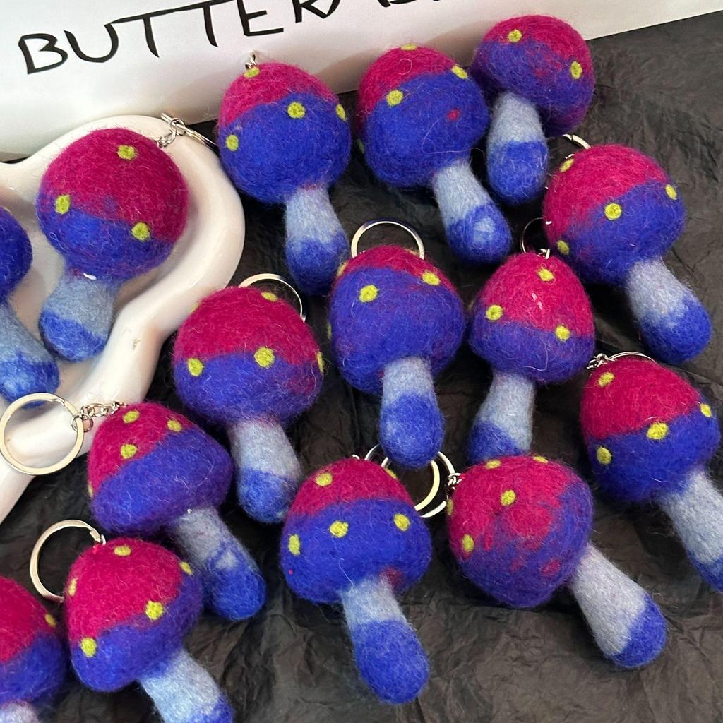 Mushroom Wool Felt Pendant: Handmade Women's Ornament with Cultural and Creative Design