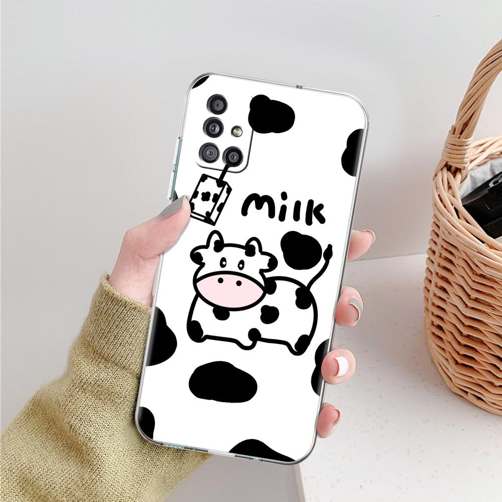Case For Samsung A15 A13 A35 A55 A51 A71 A41 A31 A21S A05 A17 A23 A25 A33 A53 A73 5G A07 4G Cover Dairy Cattle Cow Speckle Cute