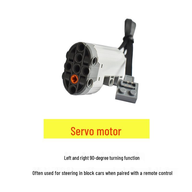 Remote Control High-Speed Motor & Battery Box for Lego Bricks with Black, Red, and Light Modifications