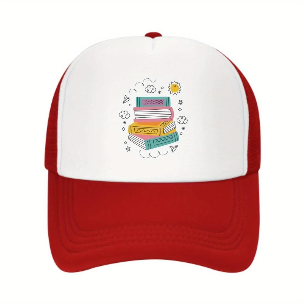 Book Lover Reading Graphic Trucker Cap Breathable Mesh Back Casual Baseball Hat for Adults